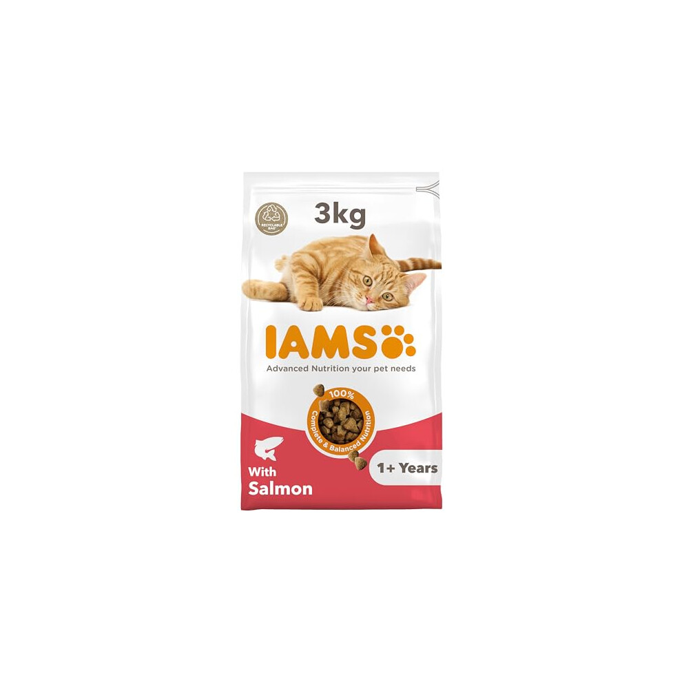 Iams Adult Dry Cat Food 3Kg Salmon