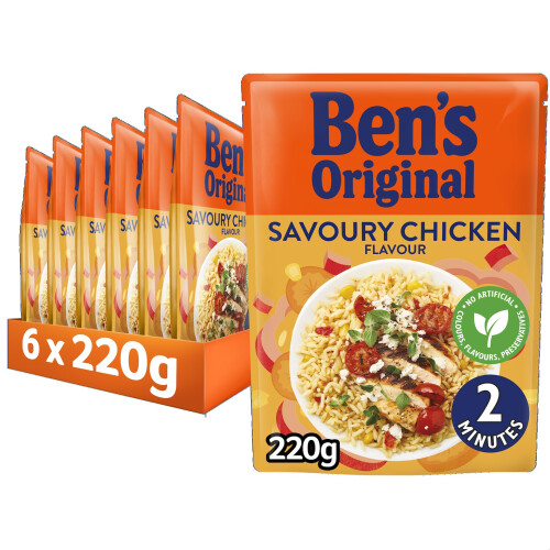 Savoury Chicken Microwave Rice, Bulk Multipack 6 x 220g pouches