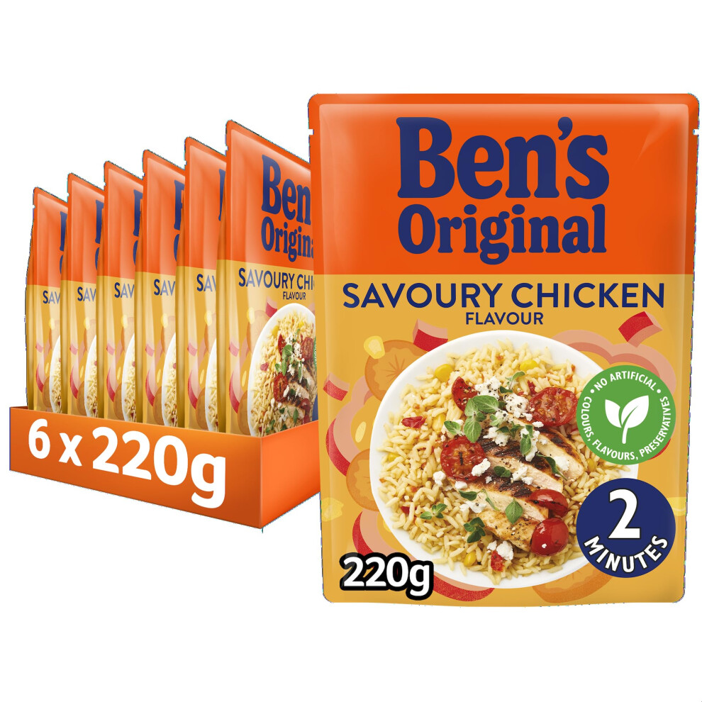 Savoury Chicken Microwave Rice, Bulk Multipack 6 x 220g pouches