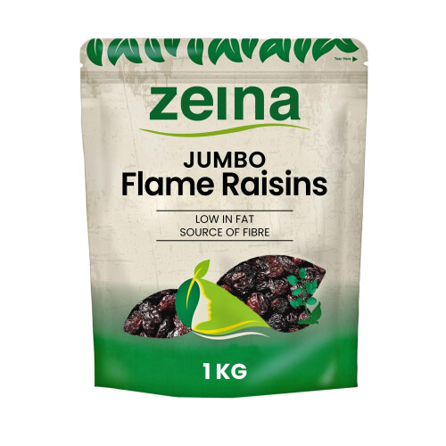 Zeina Jumbo Flame Raisins With Resealable Zip For Snacking And Home