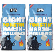 American Style GLUTEN FREE Giant Toasting Marshmallows - White & Pink - Pack of 2 (500g x 2) by Epic Snax Co. - Perfect for Barbeque, Bonfire Roast,