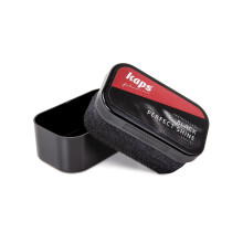 Shoe Polish Sponge Gives Instant Gloss, For Leather Shoes Boots Bags, Kaps Perfect Shine, (Black)