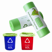 100% Biodegradable Bin Liners, 60L 30 Bags Biodegradable Food Waste Bags, Super Sturdy Bin Bags