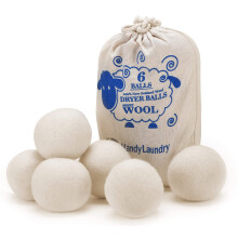 Wool Dryer Balls - Natural Fabric Softener, Reusable, Reduces Clothing Wrinkles & Saves Drying Time. Better Alternative to Plastic Balls and Liquid