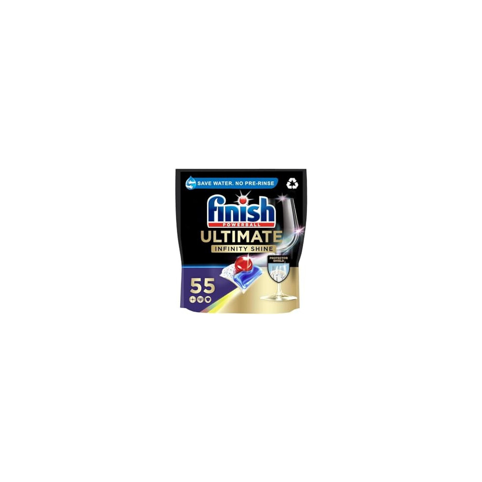 Finish Ultimate Infinity Shine Dishwasher Tablets Bulk For Ultimate Clean And Diamond Shine Fresh Scent 55 Dishwasher Tabs, Pack Of 1