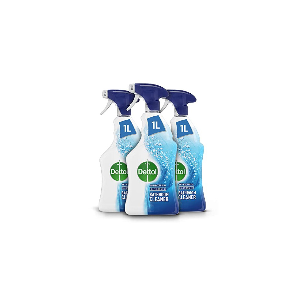 Bathroom Cleaner Spray, Multipack of 3 X 1L, Total of 3L, Antibacterial Bathroom Spray, Shower Cleaner, Shower Screen Cleaner, Limescale Remover,