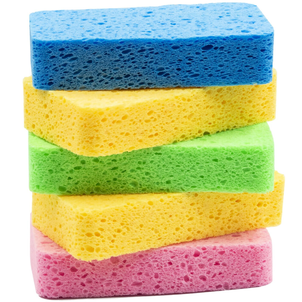 Large Cellulose Sponges, Kitchen Sponges for Dish, 1.2" Thick Heavy Duty Scrub Sponges, Non-Scratch Dish Scrubber Sponge for Household, Cookware,