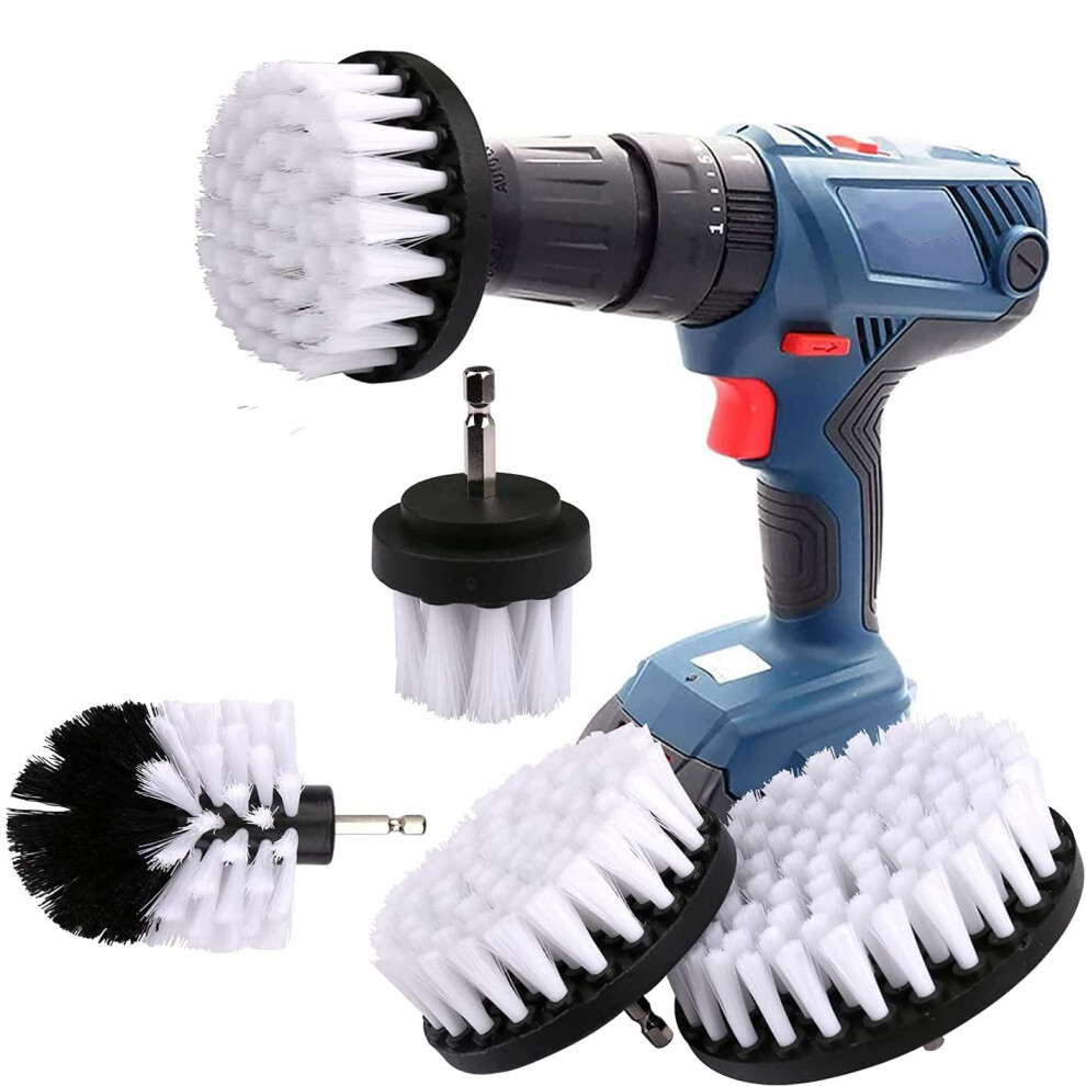 Drill Brushes Brush Attachment, 4 Pieces Electric Cleaning Brush, Drill Scrubbing Brushes for Car Cleaning Kit, Great for Carpet Floor Bathroom Toilet