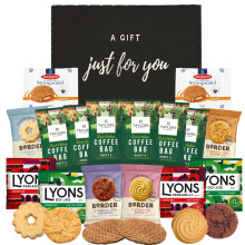 Coffee Gift Set - Taylors Coffee Bags x6, Lyons Coffee Bags x4 Bundle with Stroopwafels and Border Coffee Biscuits - Ground Coffee Gifts for Men and