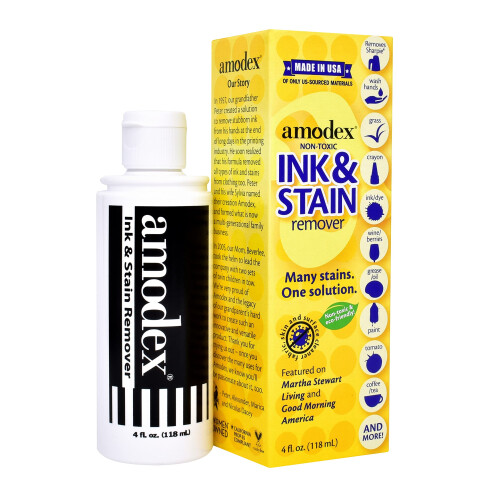 Amodex Blæk- og pletfjerner til tøj - Tekstil- og blækfjerner, blodpletfjerner, 4 oz