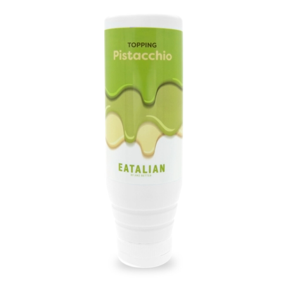 Amz Better Eatalian By Topping With Pistachios Flavour, Sweet Protein In A 300 Gr Squeezer, Made In Italy, Ideal Pistachio Sauce To Garnish Ice Cream
