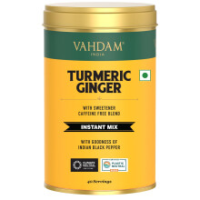 VAHDAM, Turmeric Ginger Latte Mix (100g, 40 Cups) Caffeine-Free | Golden Milk Powder with Powerful Curcumin | 100% Natural Ingredients- Turmeric