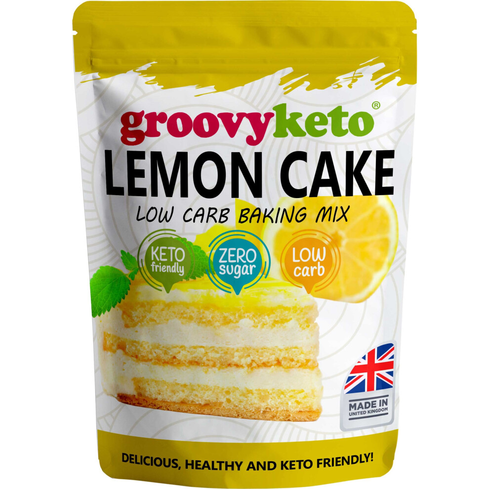 Lemon Cake/Cupcake Mix | Low Carb | Keto Friendly | Sugar Free | Only 1.7g Net Carbs Per slice | Keto Baking Mix, Diabetic Friendly - 260g Pouch