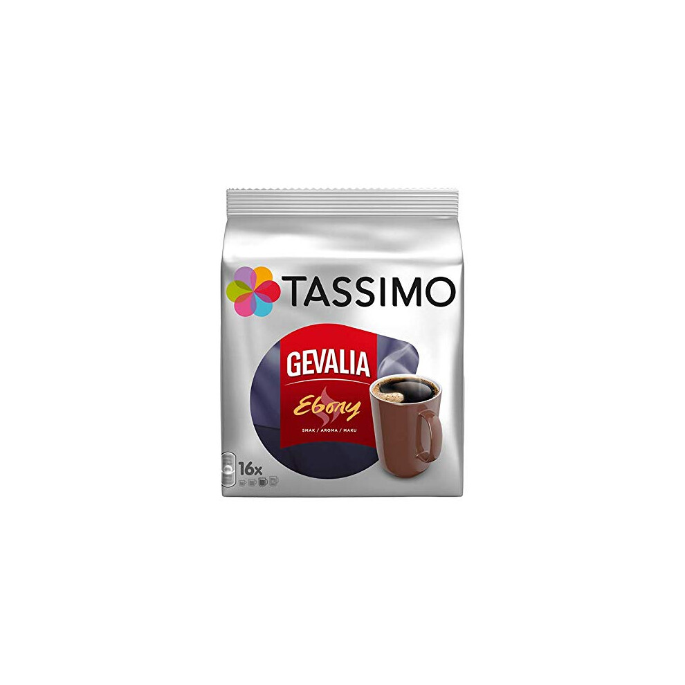 Gevalia Ebony, Full-bodied and Intensive, Coffee Capsules, Roasted Coffee, 16 T-Discs/Servings