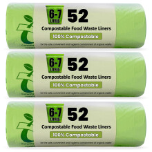 Haya Home 6L to 7L Eco Green 156 Compostable Biodegradable Food Waste Bin Bags Extra Thick Strong & Leak Proof Caddy liners 100% Corn Starch Plastic