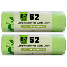 5L - 7L 104 100% Compostable Biodegradable Food Caddy Liners Strong and Leak proof Kitchen Caddy Food Waste Bags 100% Corn Starch Plastic Free Fully
