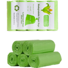 3-5L Bin Bags, 120 Counts Food Waste Bin Bags Small Biodegradable Bin Liners for Home Office, Lawn,Bathroom,Toilet Wastebasket (Green,35 CM X 40 CM)