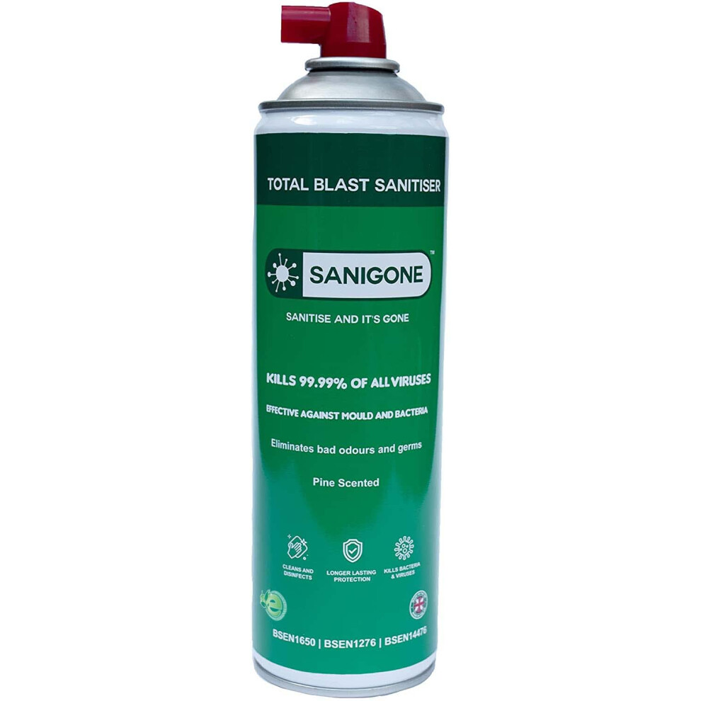 Sanigone Total Blast - Sanitiser & Mould Remover 500Ml Spray | Eliminate 99.99% Of Germs & Bacteria | Protection From Viruses, Bacteria, Germs & Mould For