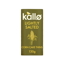 Organic Corn Cake Thins, Wholegrain Lightly Salted Slices, Low Fat Healthy Snacks, Vegan Friendly, Gluten Free & Sugar Free with No Artificial Colours