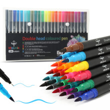24 Dual Tip Colouring brush pens,Felt Tip for Adults, coloured drawing pens art pens Set markers