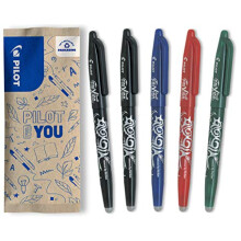 Frixion Erasable Retractable Rollerball 0.7 mm Tip- 2 Black, 1 Blue, 1 Red, 1 Green, Pack of 5