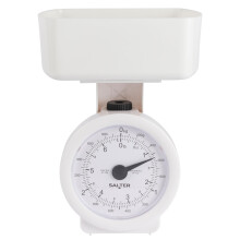 112 WHWHDR Mechanical Kitchen Scale – Mini Analogue Food Scale, 3kg Capacity, Includes 1L Dishwasher Safe Detachable Bowl, No Batteries, Fit Scale