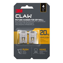 Plasterboard Picture Hanging Wall Hooks For Hanging Home Décor, 4 Hangers, Holds up to 20 kg - Ideal for Heavyweight Items