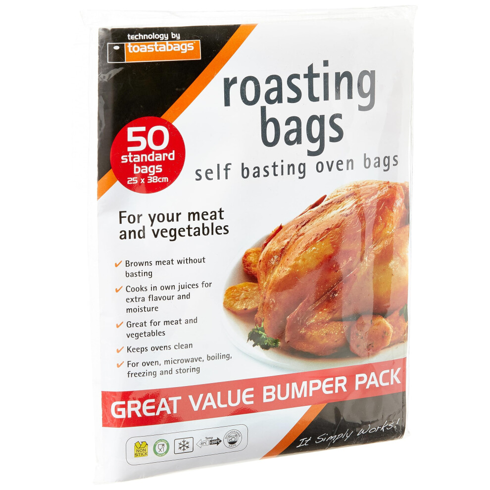 Standard Roasting Bags, Transparent, 25 x 38 cm, Pack of 50