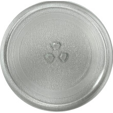 Microwave Plate - 245 mm Universal Fit Microwave Turntable Glass Tray w/ 3 Fixers, Scratch-Resistant Plate