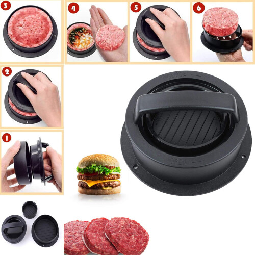 Rainspire Hamburger Press Patty Maker, 3 In 1 Non-Stick