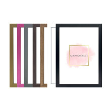 Elegant Sleek Black A3 Frame Size (29.7 x 42cm) - Flat Classic Design Black A3 Picture Frame with Safe Perspex Front & Wall Hanging Hooks - British