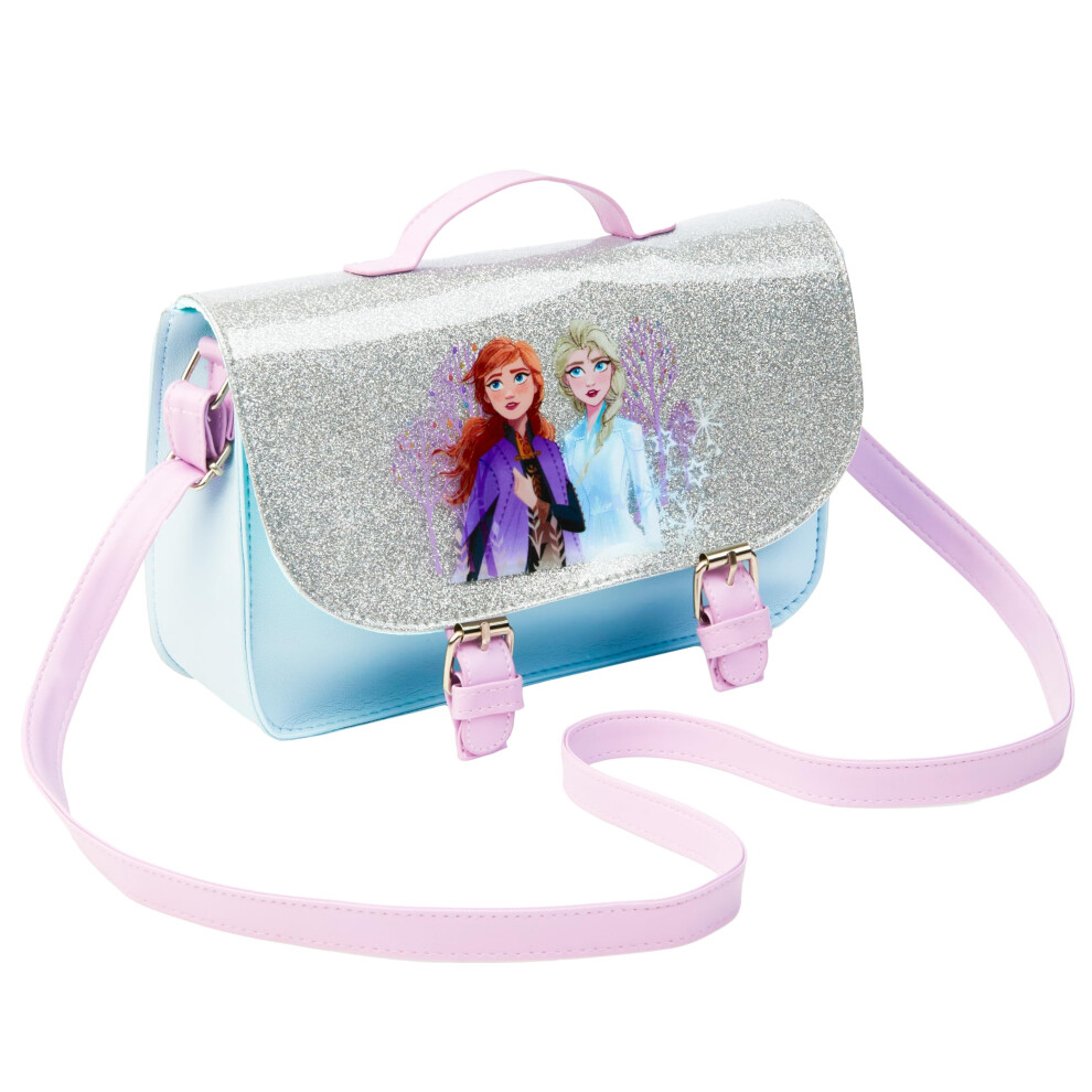 Frozen Cross Body Bag - Princess Girls Handbag Adjustable Strap Shoulder Bag - Travel Holiday Gifts for Girls (Blue/Silver Frozen)