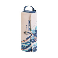 Hokusai Roll Up Pencil Case - 8 x 3 x 3 inches / 21 x 7.5 x 7.5 cm - Cosmetic Case - Large Pencil Case - Cute Stationery - The Great Wave Off Kanagawa