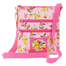 Pokemon Umhängetasche Kinder Teenager 3D Pikachu Umhängetasche Reise Anime Geschenke (Pink AOP)