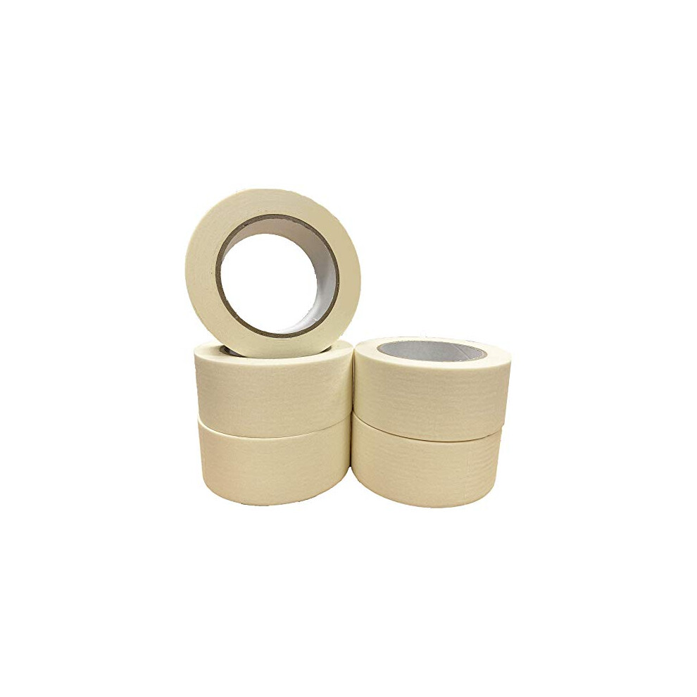 Pack of 5 Masking Tape | 48mm Wide, 50 Metre Rolls - Image 3