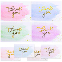 Gold And Watercolor Thank You Cards for Thank You Notes! Bulk Set of 48 Blank Cards with Envelopes for Baby Shower Note Cards, Wedding Thank You Cards