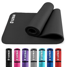 KAYMAN Yoga Mat 183cm x 60cm Multi-Purpose Extra Thick Foam Exercise Mats, Black