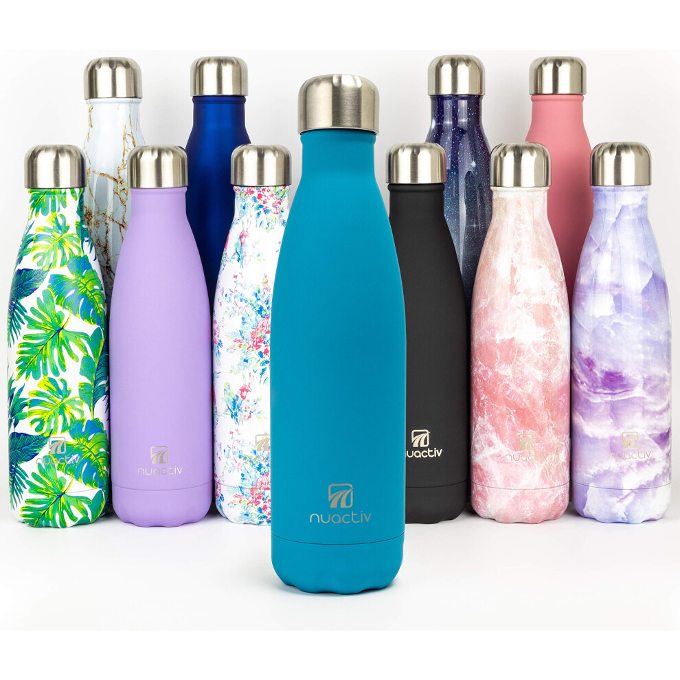 Stainless Steel Insulated Water Bottle, Vacuum Flask BPA Free, 12hrs Hot & 24hrs Cold Drinks, Thermal Metal Sports Bottles 500ml, Leakproof Double