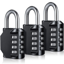 Combination Padlock Heavy Duty Locks - BeskooHome 4-Digit Weatherproof Combination Lock Resettable Combination Padlock Outdoor for Gym, School, Hasp,