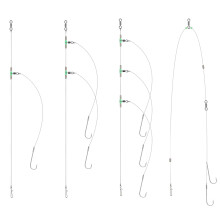 12 Pack Sea Fishing Rigs Beach Casting, Flapper Rigs 2/0 3/0 Clipped Rigs and Pennel Pulley Rigs, Hand Tie Fishing Rigs Shore Fishing 2, 3 Hooks Ready