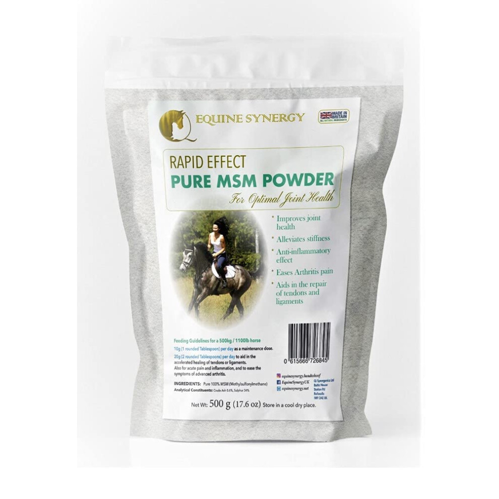 MSM for Horses and Ponies - 100% Pure Fast-Acting MSM Powder for Optimal Joint Health, Plus the Reduction of Pain and Inflammation