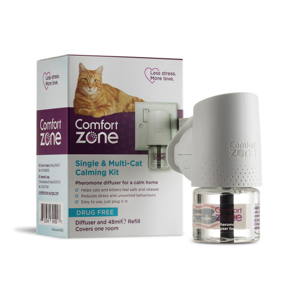 Calming Pheromone Diffuser Starter Kit, for a Calm Single or Multi-Cat Home, Reduces Stress, Spraying, Scratching & Other Problematic Behaviours, 1