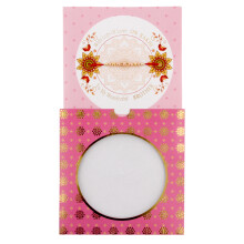 (Pink) Rakhi Card Fancy Raksha Bandhan Greeting Card with Rakhi Thread Dora Wrist Band