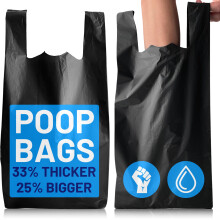 Dog Poo Bags | 200 Pack | 33% Thicker & 25% Larger Dog Poop Bags with Tie Handles | 100% Leak Proof | Odor Free Pet Waste Disposal Bags | Discreet