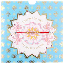 (Blue) Rakhi Card Fancy Raksha Bandhan Greeting Card with Rakhi Thread Dora Wrist Band