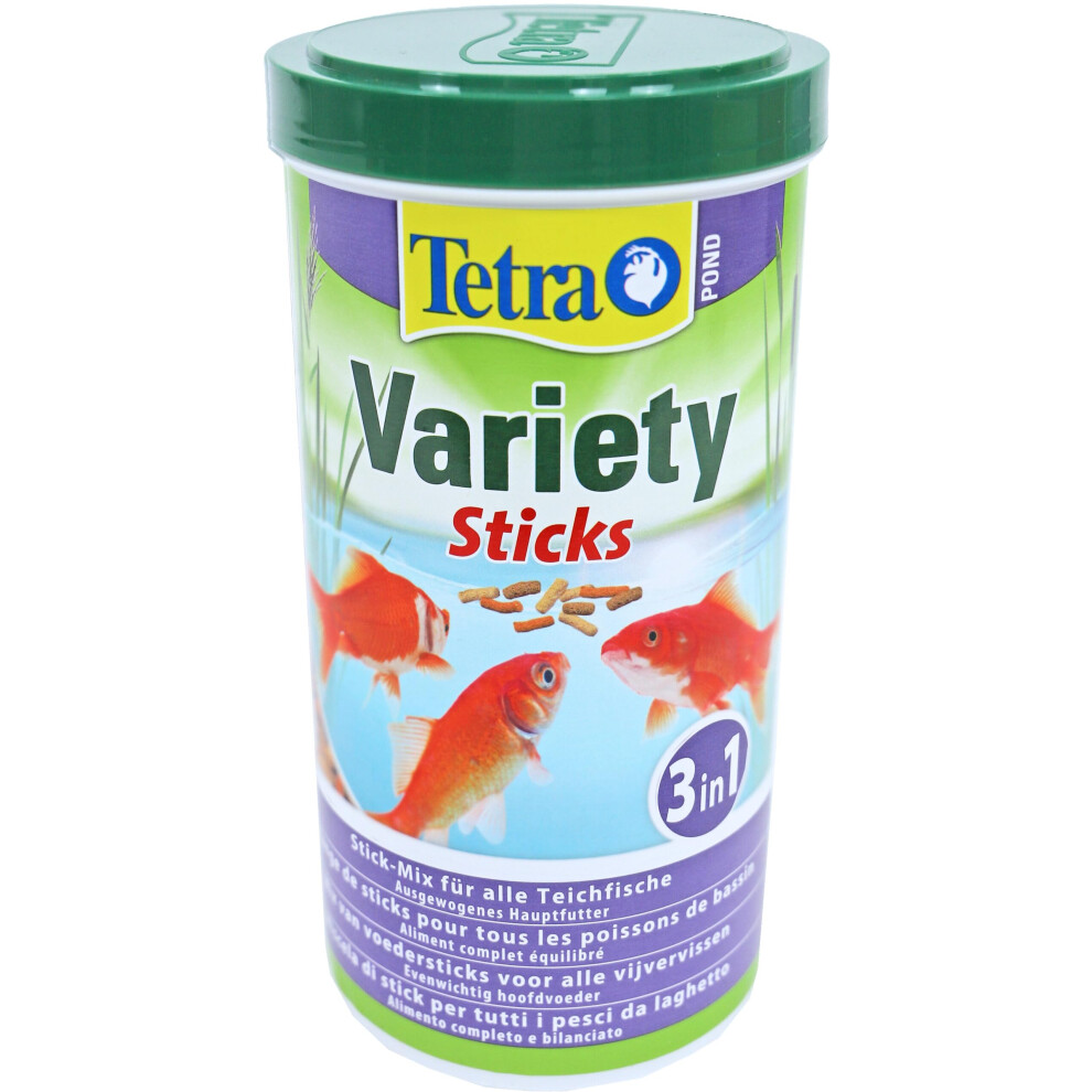 Pond Variety Sticks - Fish Food Mix Consists of Three Different Sticks for the Health, Colour and Vitality of All Pond Fish Various Sizes