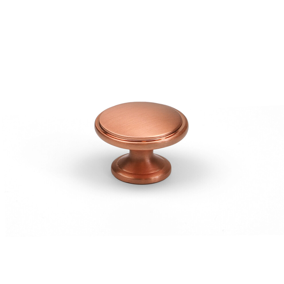 (32Mm Knob ) Satin Copper Kitchen Handles Half Moon Cup & Knobs 5060796708370
