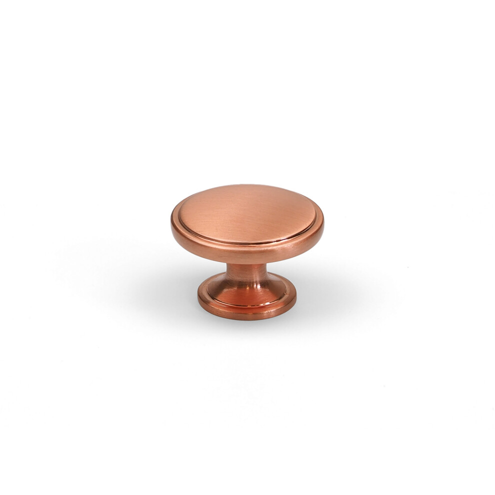 (38Mm Knob ) Satin Copper Kitchen Handles Half Moon Cup & Knobs 5060796708387