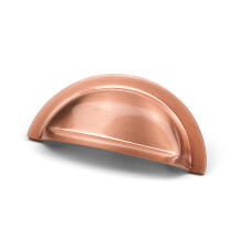 (76mm Cup	) Satin Copper Kitchen Handles Half Moon Cup & Knobs