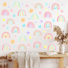 Glow in The Dark Rainbow Wall Sticker Glowing Rainbow Wall Stickers Boho Wall Art Stickers Glow in The Dark Stars for Ceiling Girls Wall Stickers for